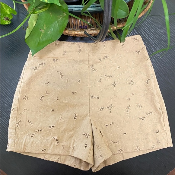 Ann Taylor Beige Embroidered Women's Shorts - Picture 1 of 4